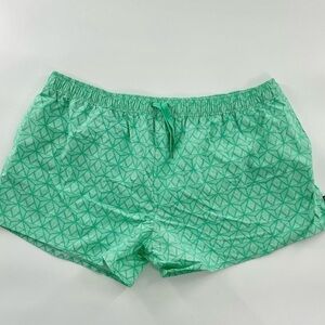 Lauren James green and white shorts size 2XL drawstring Geometric Print Baggies